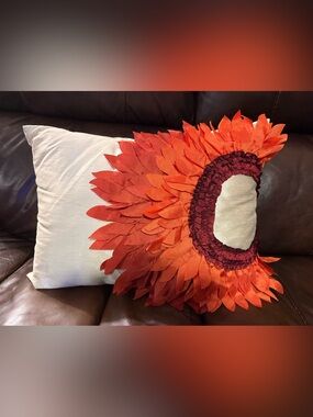 Decorative Sunflower Accent Pillow